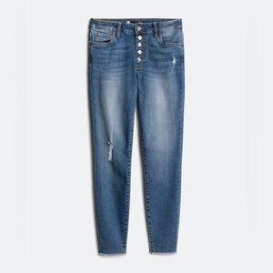 Kut From The Kloth Bhody Skinny High Rise Distressed Button Front Jean, size 8